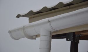 Architectural elements of the building covered with snow Architectural elements of the building covered with a snow